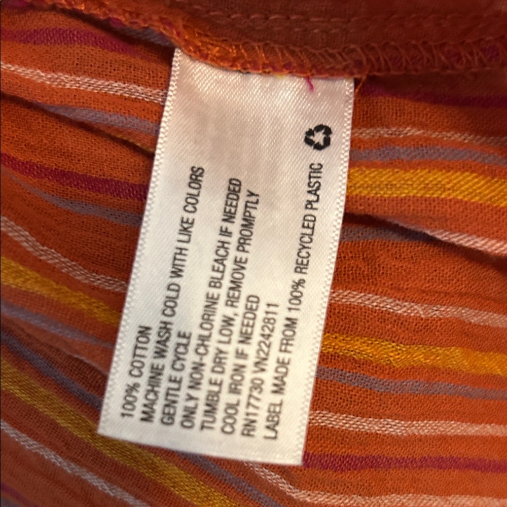 Striped Orange Sleeveless Universal Thread Top - Picture 6 of 6